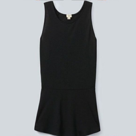 Aritzia Wilfred Black Concorde Peplum Tank Top Size XS Lightweight Minimimalist - Picture 1 of 7